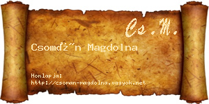 Csomán Magdolna névjegykártya